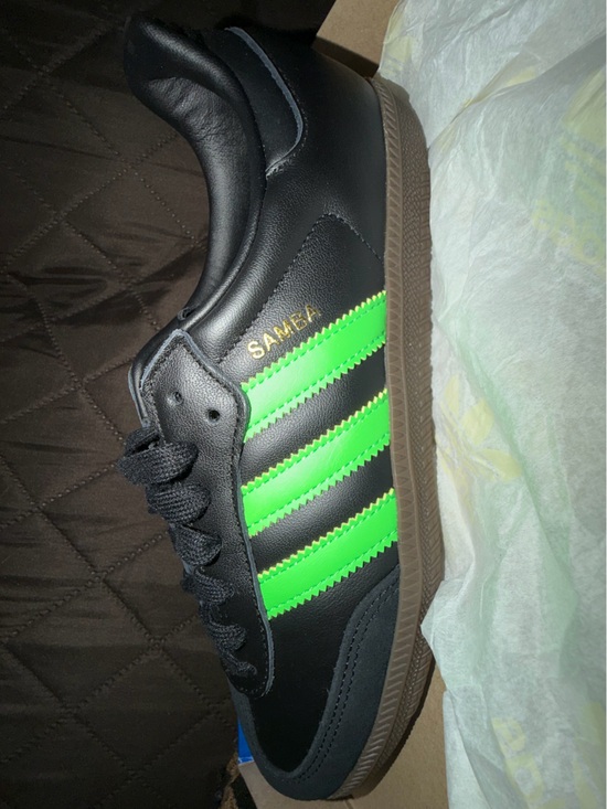 adidas Other - adidas Samba Black with Neon Green Stripes